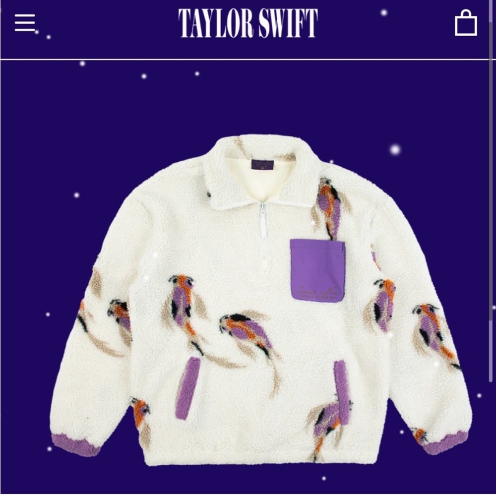 Koi Fish Sherpa Pullover Quarter zip Taylor Swift Speak Now Brand New